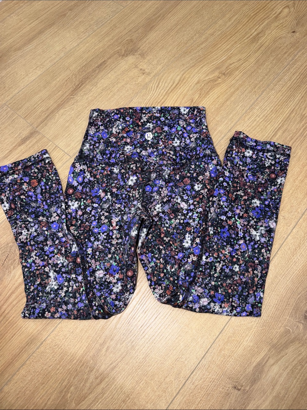 lululemon athletica Kids Purple Floral Print Leggings